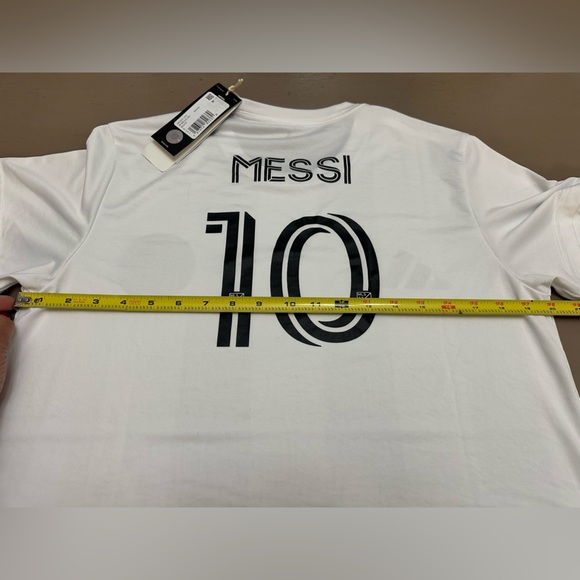 Adidas Lionel Messi Inter Miami CF Jersey White Striped Shirt Women's L NWT - Picture 6 of 7